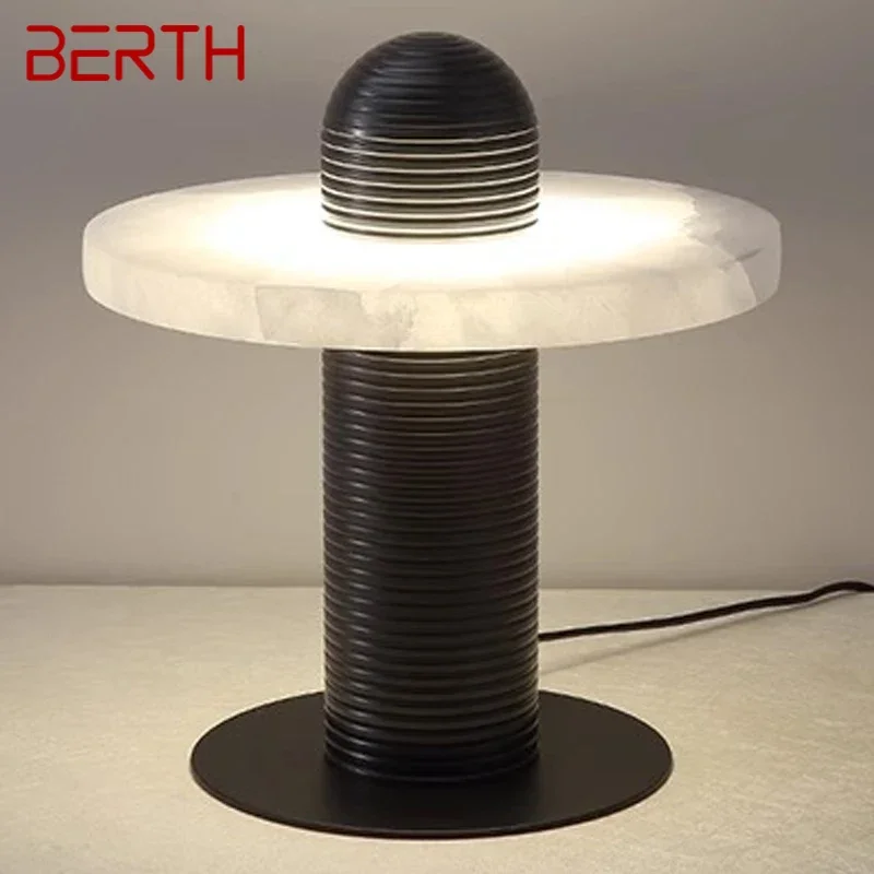 BERTH Modern Marble Table Lamp Designer Creative Black Living Room Bedroom Villa Model Room Minimalist Art Lighting Fixtures