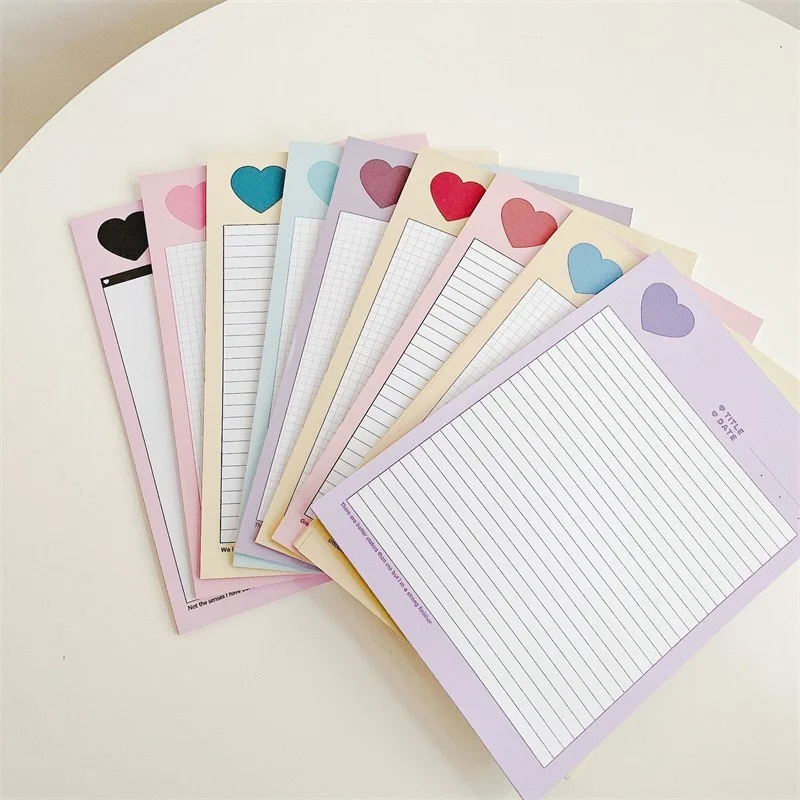 Ins Colorful Love Cute Memo Pad B5 Student Learning Notes kawaii creative diary Stationery office School Supplies 30 Sheets