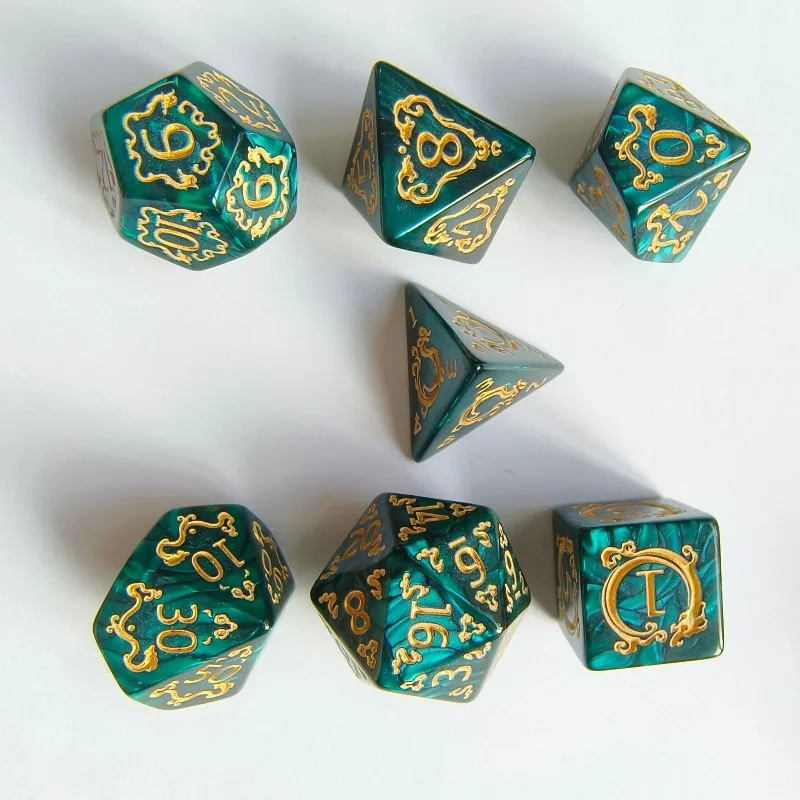 7Pcs Dragon Pattern Polyhedral DND Dice Set For D&D TRPG Role Playing Board Game Entertainment Gift Accessories view 3