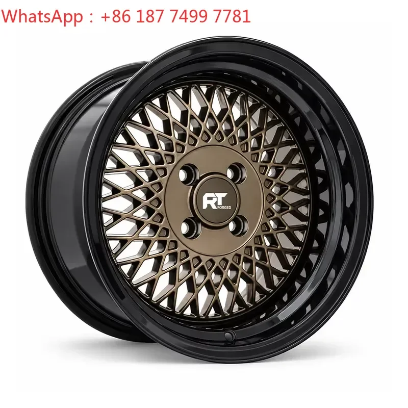 Custom 17 18 19 Inch 5x114.3 Forged Wheels Bronze Mesh Deep Dish Rims for JDM Performance Cars