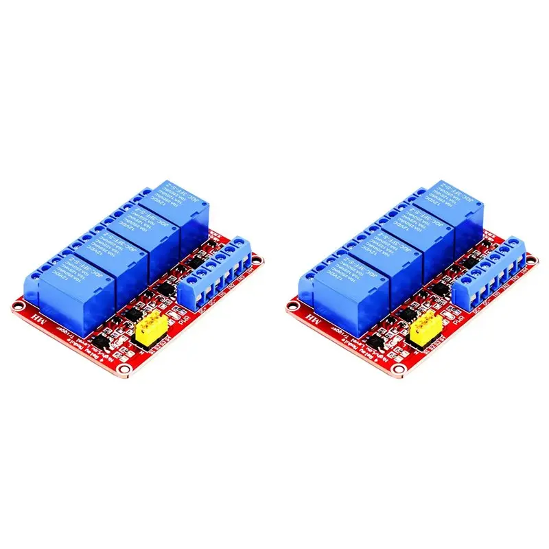 ●2X 4 Channel Relay Module 5V Board Shield With Optocoupler Isolation Support High And Low Level Trigger 5V