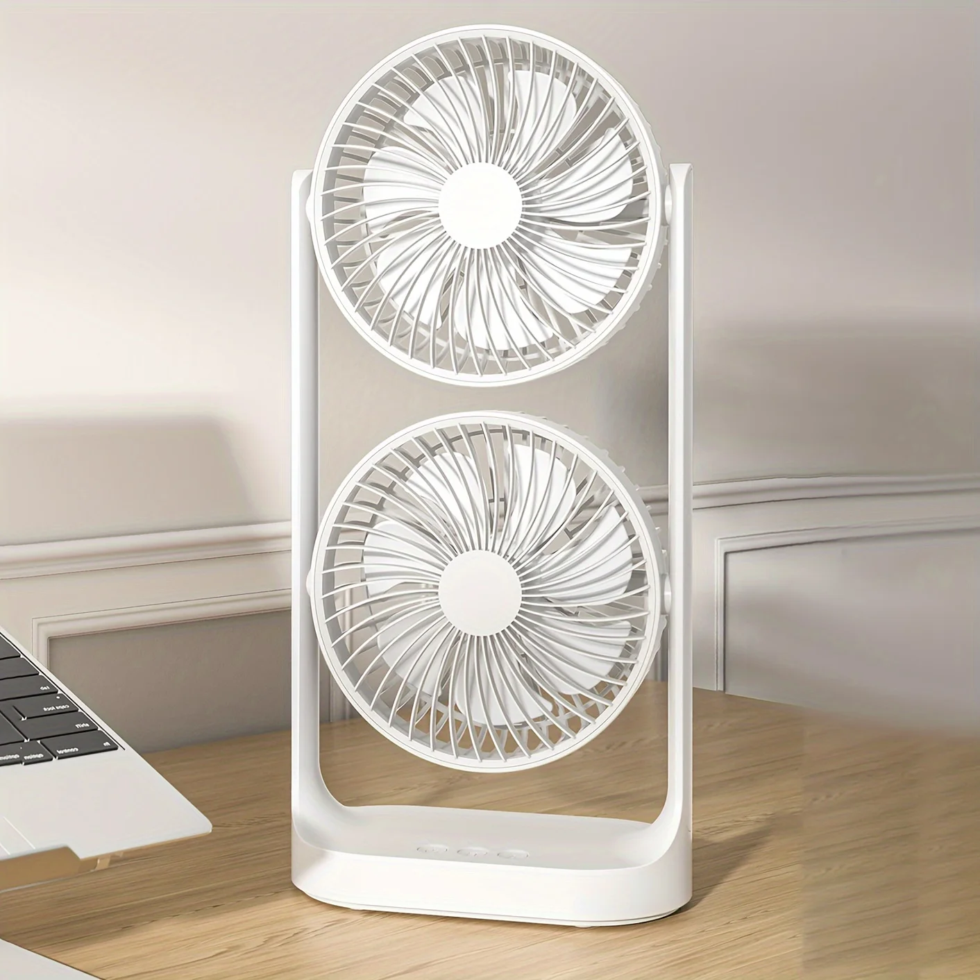 

1pc, Tower Fan Oscillating Fan, Portable Desk Fan With 3-Speed Options, Dual Air Circulation, 8.0 Inch Quiet Small Portable Tabl