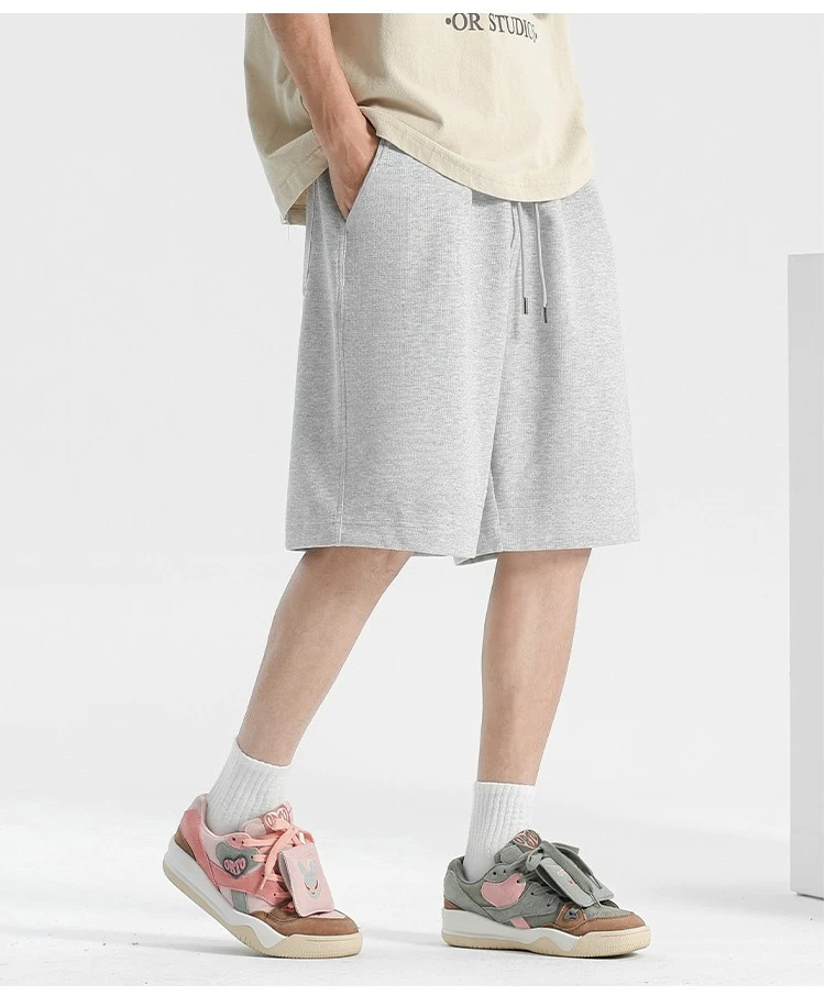 Men's casual basketball shorts, American-style athletic shorts All-season thin men's straight-leg cropped pants shorts men