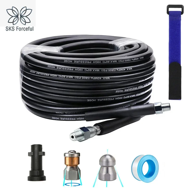 

Customizable High Pressure Washer Hose for Karcher Lance With Washing Nozzle Drain Pipe Cleaning Hose BSP1/4 inch Drain Hose kit