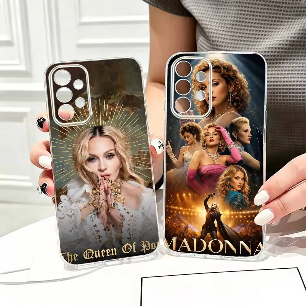 Superstar Queen of Pop Madge M-MadonnaS  Phone Case High Transparent Soft TPU For Samsung S22,23,24,25,21,10,9,Ultra,Plus