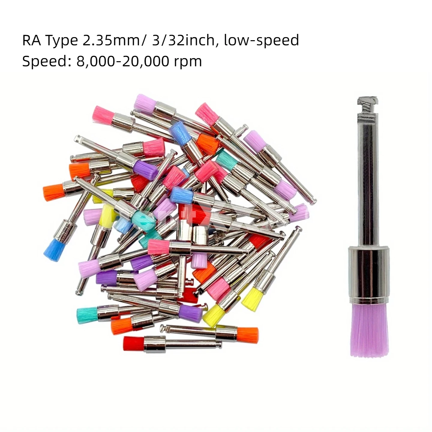 50Pcs/Pack Nylon Polishing Brushes, Colorful/White Flat, Ra/Latch for Surface Polishing on Nail Art, Industrial Parts