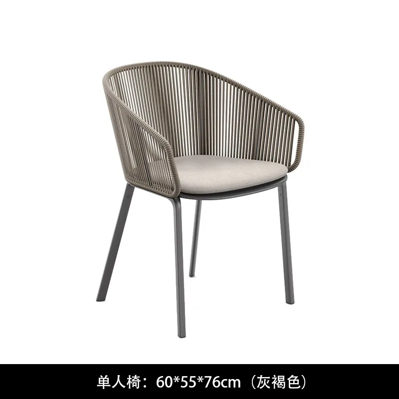 Nordic outdoor simple modern rattan sofa, pedal rattan chair coffee table courtyard garden terrace bed weaving double
