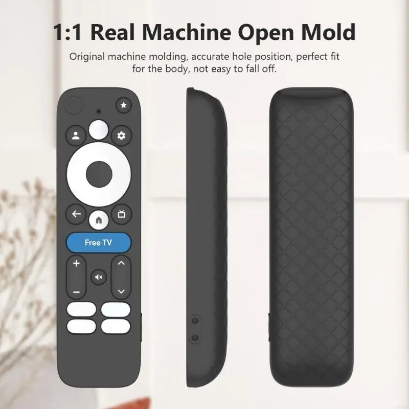 Cubierta protectora silicona para Onn.googletv Box 4KPro Control remoto Antislip Case Durabilidad con correa muñeca