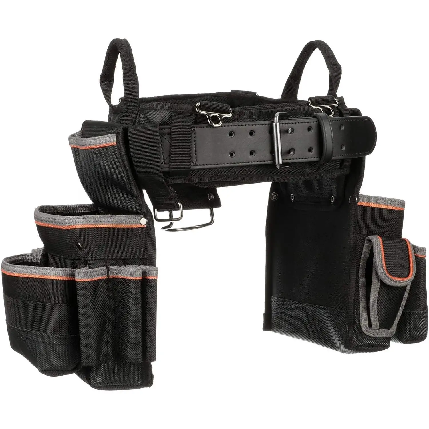 مجموعة حزام أدوات مبطنة للكهربائيين وحقيبة أدوات لراحة طويلة الارتداء ومتانة مقاس كبير #4