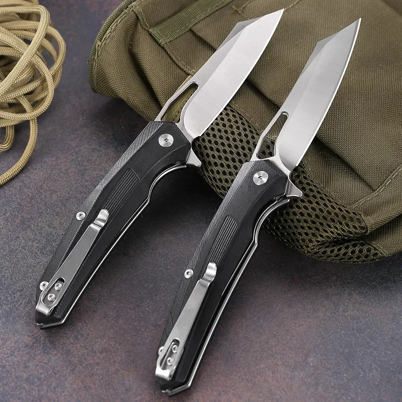 G10 Handle D2 High Hardness Stainless Steel Blade Outdoor Portable Camping Hiking Travel Knife