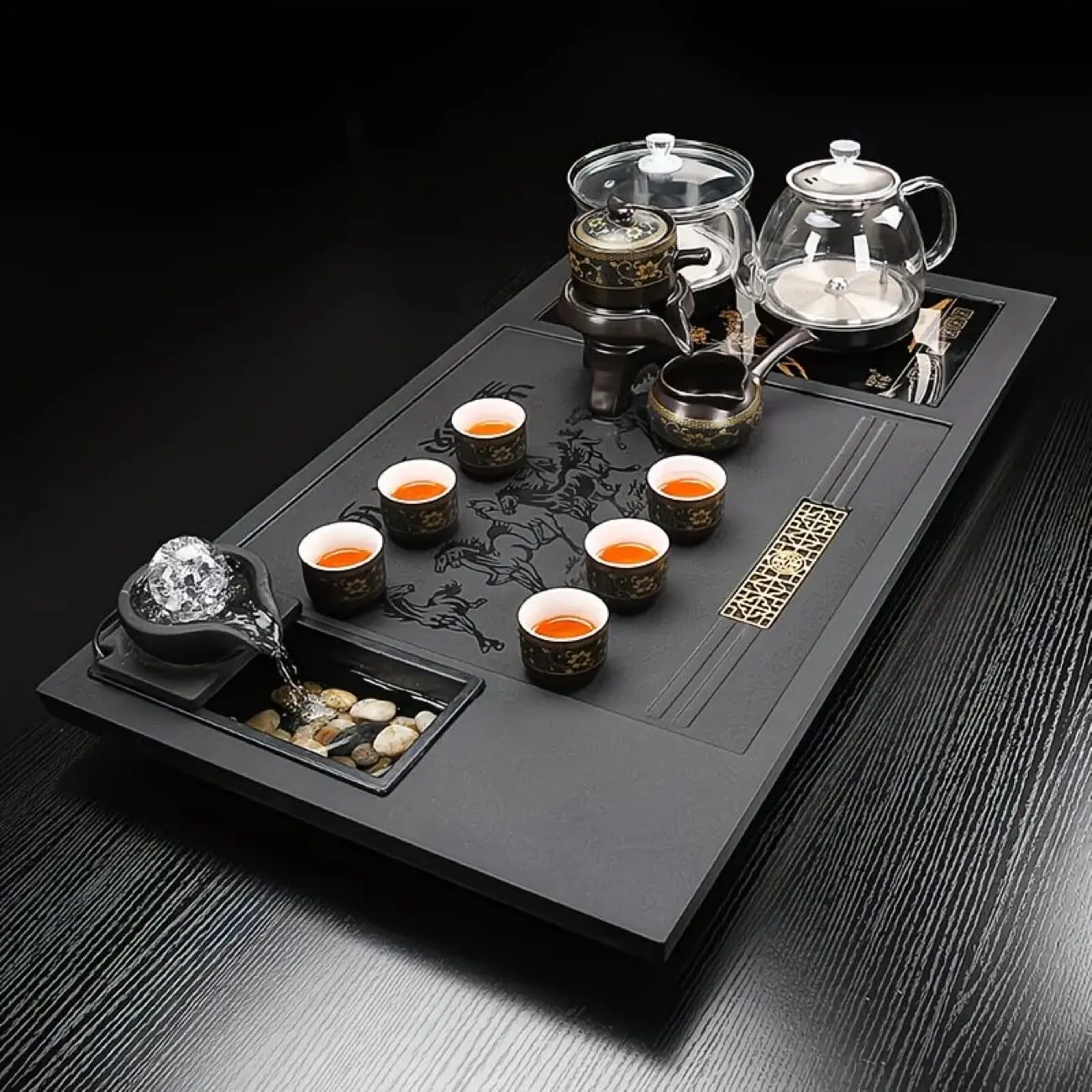 Ceremony Chinese Tea Tray Rectangle Living Room Hospitality Luxury Tea Tray Decorative Serving Bandeja Madera Home Decorationgs 2