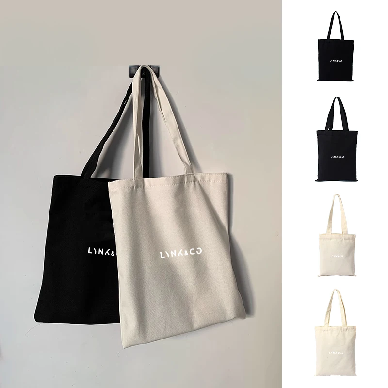 Large Capacity Canvas Shopping Bags Folding Eco-Friendly Cotton Tote Bags Reusable DIY Shoulder Bag  For LYNK&CO 05 01 02 03 06