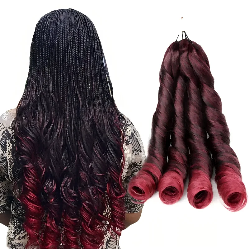 

Snowdrop Synthetic French Curls Braiding Hair Pre Stretched soft High Temperature Extensions Spiral Curl Crochet Braids Hair