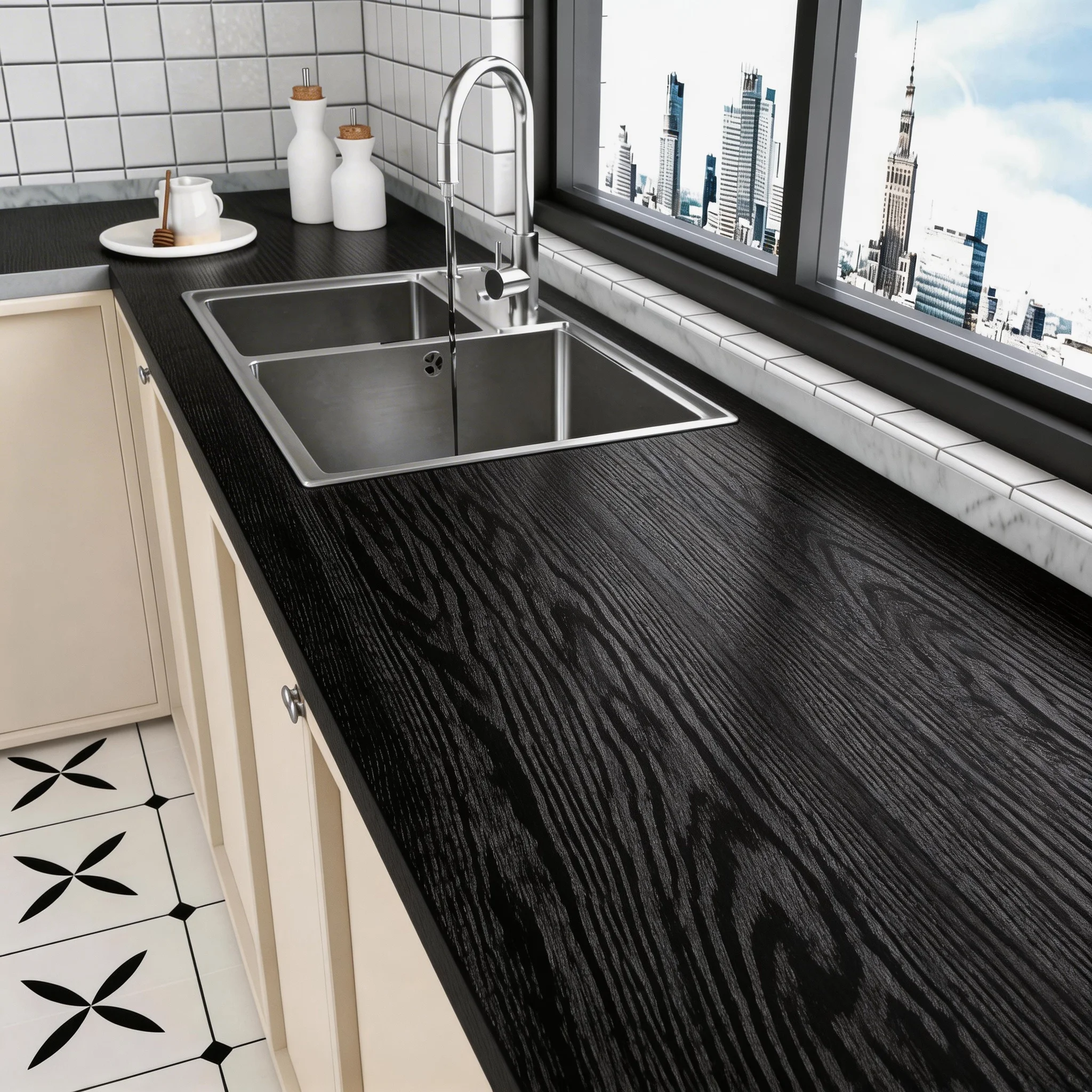 

Черная самоклеящаяся ПВХ-пленка с текстурой дерева для мебели, кухонных шкафов, виниловые обои для кухни