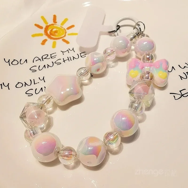 

Милый Бант, трос для девушек, милая мультяшная звезда, подвесная веревка, маленький трезвый браслет для телефона, красивый ремешок