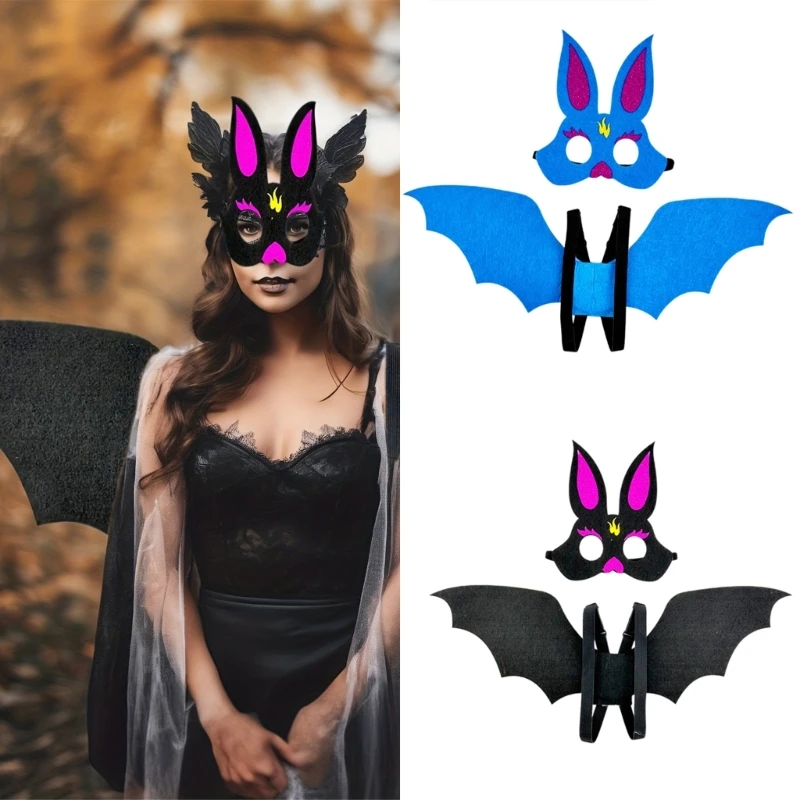 Bat Wing Costume with Bat Mask, Halloween Bat Costume Accessories for Adult Children Boy Girl Cosplay Halloween Dress up