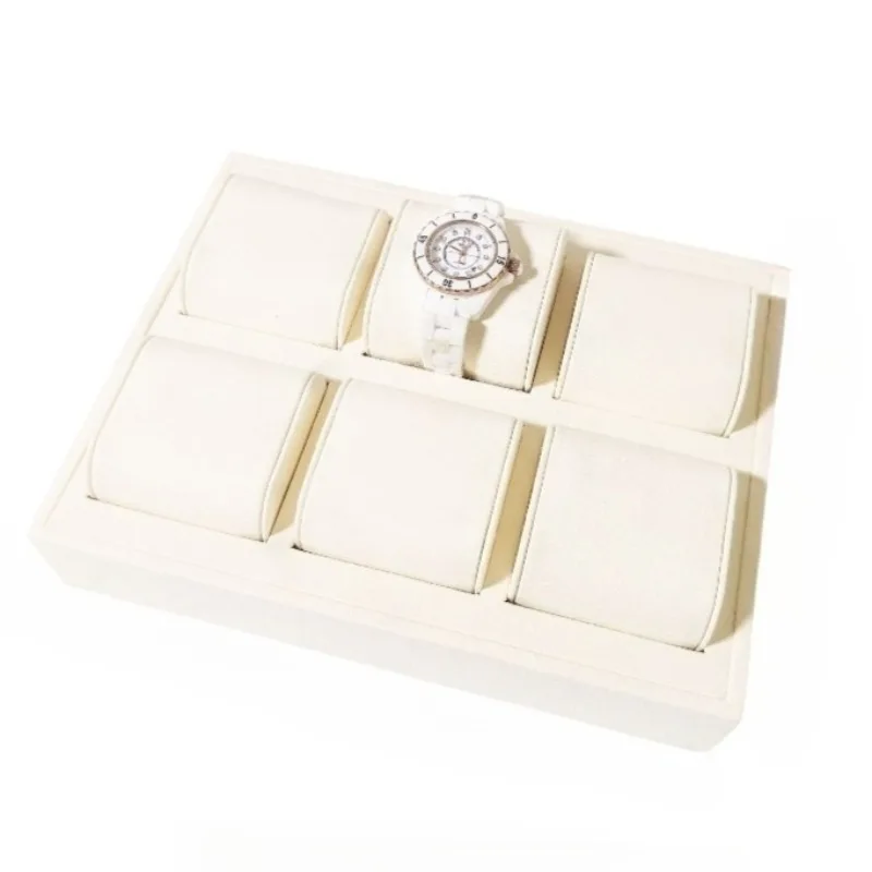 

Velvet Watch Display Tray 6 Slots Watches Storage Boxes Counter Watch Displays Cases Luxury Wrist Watch Organizer Container