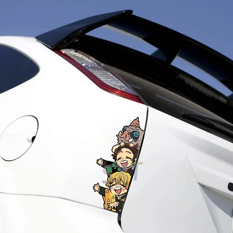 Stiker Mobil Tahan Air Kartun Anime Demon Slayer Pintu Mobil Dekoratif Pintu Kamar Tidur Kamar Mandi Stiker Kreatif Yang Dipersonalisasi