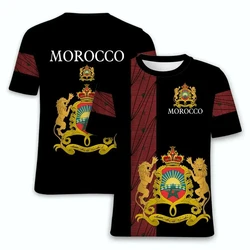 Morocco T-Shirts 3D Printed Moroccan Flag Emblem Men's Streetwear Fashion Oversized Short Sleeve T Shirt Kids Tees Tops Clothing