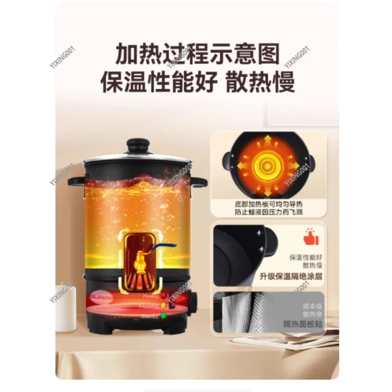6L Electric Wax Melter Pot - Non-Stick DIY Candle Making Kit for Soy Beeswax Professional Melting Machine Home Craft Use