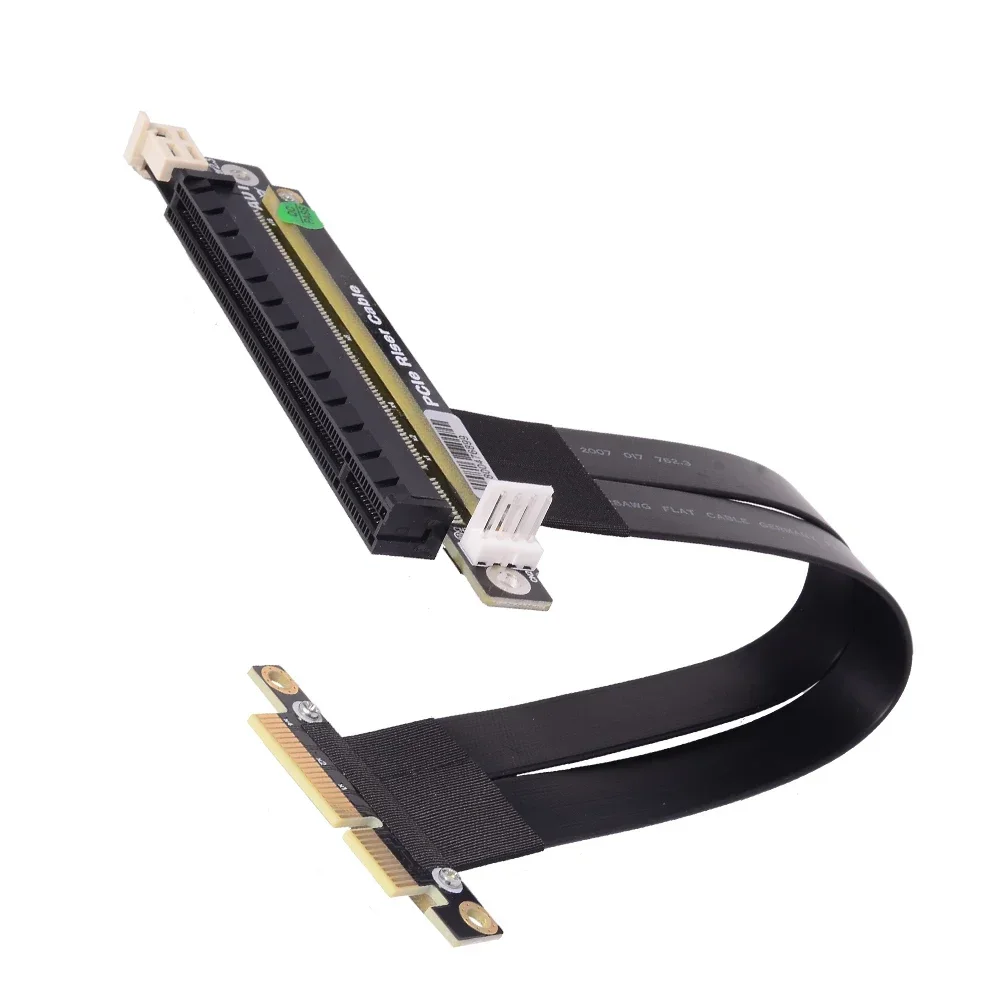ADT-Link PCIE 3.0 X4 To X16 Extension Cable Gen3 32G/bps Riser Adapter for Graphic Card Card Ribbon Extender 4Pin Power