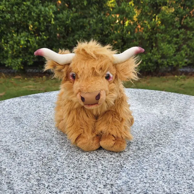 Paddy Scottish Highland Yak Plush Cute Simulation Small Bison Doll Toy Longhorn Calf Doll Kids Girl Birthday Gift