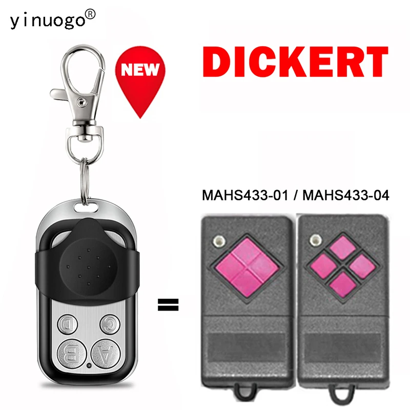 

DICKERT MAHS433-01 / MAHS433-04 Garage Door Remote Control Controller Fixed Code Clone 433MHz Handheld TransmitterCopy