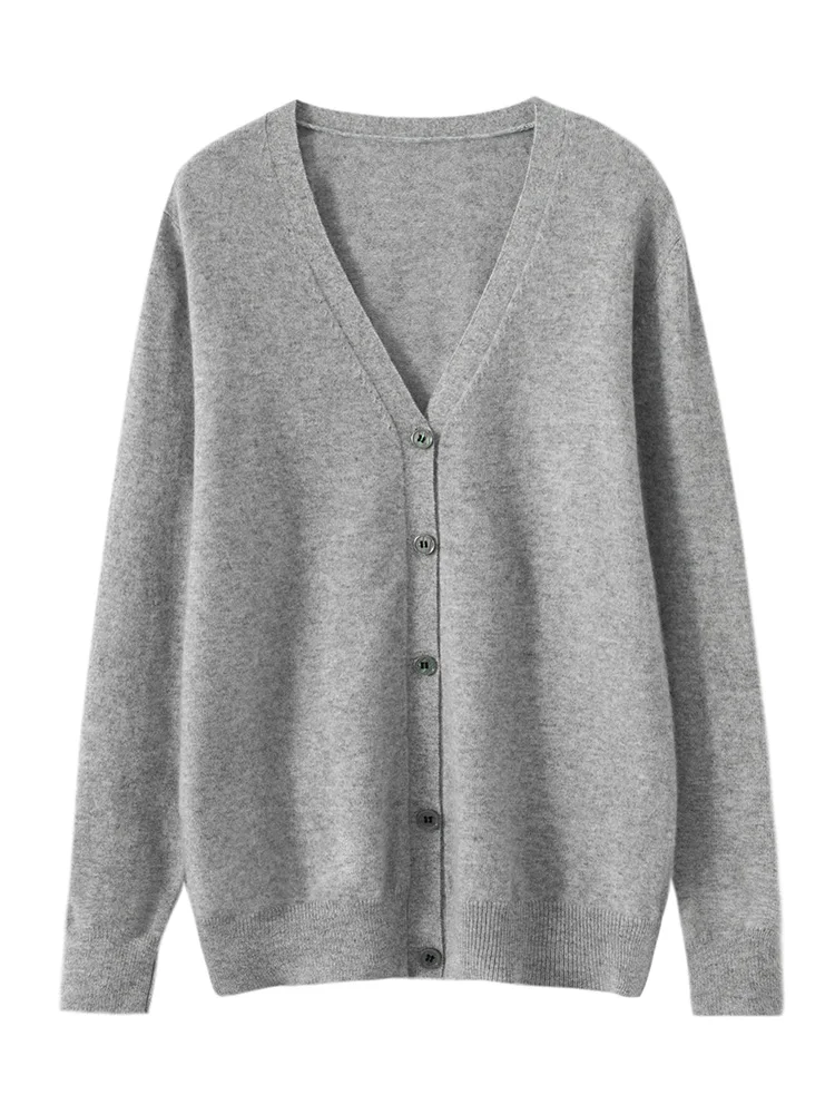 Nuovi Uomini Autunno Inverno Maglione di Cachemire Con Scollo A V Smart Casual Cardigan 100% Lana Merino Morbido Caldo Maglieria Stile di Base