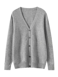 Pull en cachemire à col en V pour hommes, cardigan décontracté intelligent, 100% laine mérinos, tricots doux et chauds, vêtements de style basique, automne, hiver, nouveau