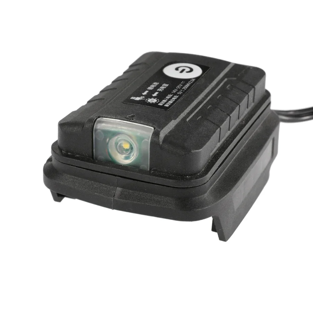 Calentador inalámbrico de invierno de 600 W para batería Makita de 18 V, 360 ° Calentador portátil para exteriores, sin cables, con luz LED y 2 puertos USB para cargar teléfonos.