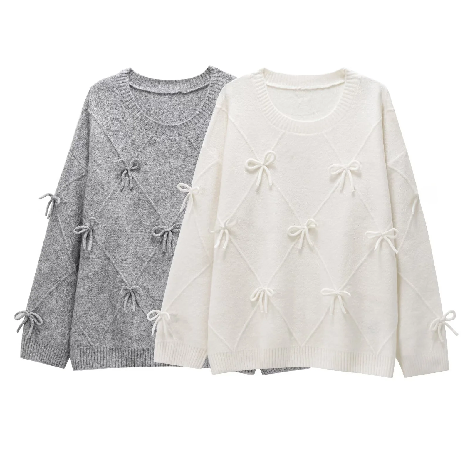 JNLEAOG Осенняя женская толстовка с цветочным узлом из полиэфирного волокна Long Sve Crew Ne Color