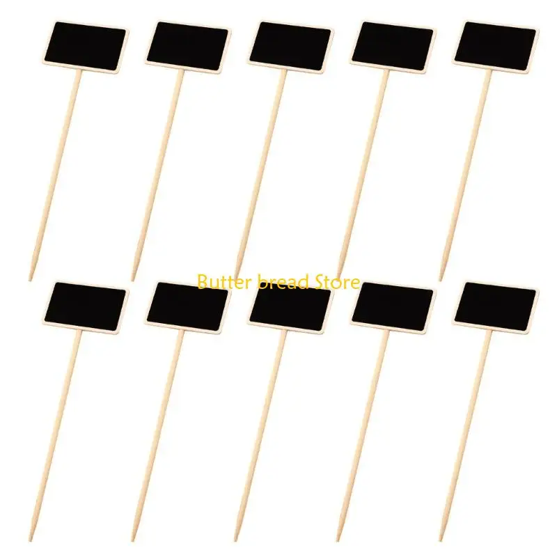 W89C 10Pcs Plant Signs Small Blackboard Sign Plant Stakes Message Board Sign Blackboard Labels for Garden Decorations