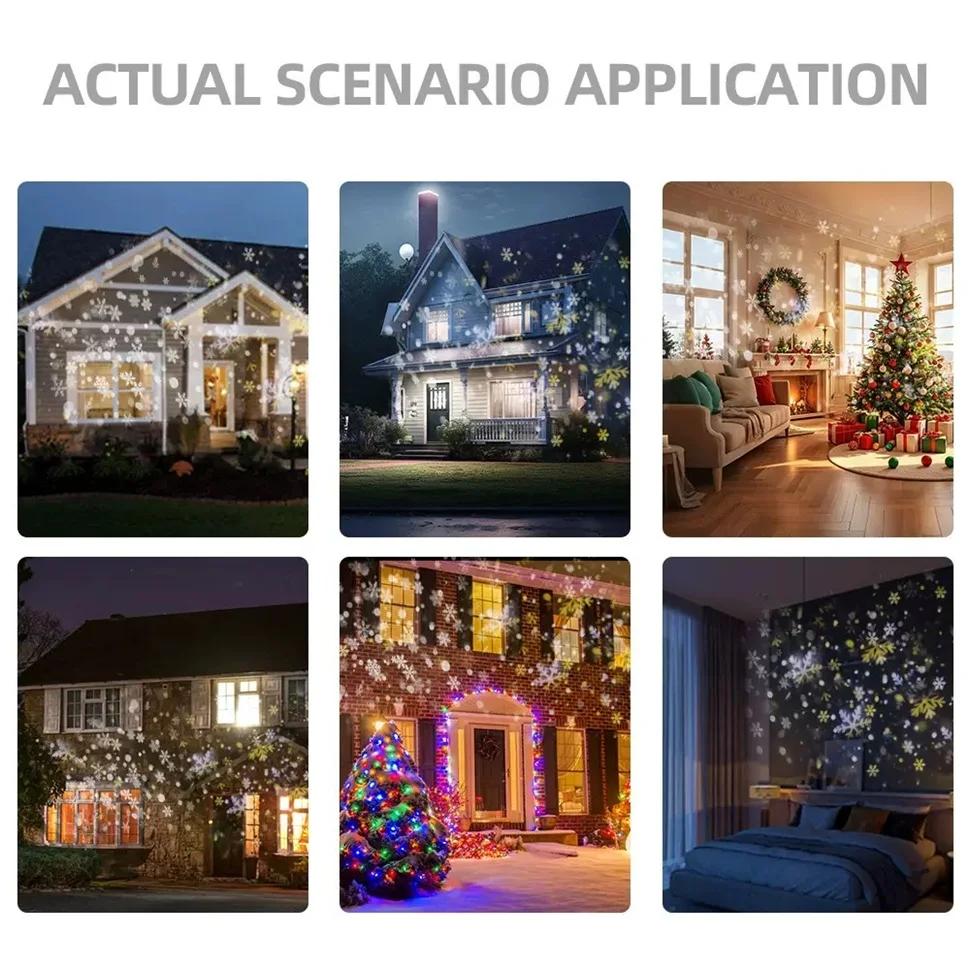 Led عيد الميلاد ندفة الثلج ضوء الإسقاط ، Usb بالطاقة مصباح الإسقاط ، جو ضوء الإسقاط ، مرحلة عيد الميلاد الطرف الديكور