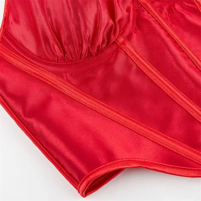 Sexy Women Corsets Slim Crop Top Spaghetti Strap Sexy Strappy Tank Vest Halter Camisole Corset image 5