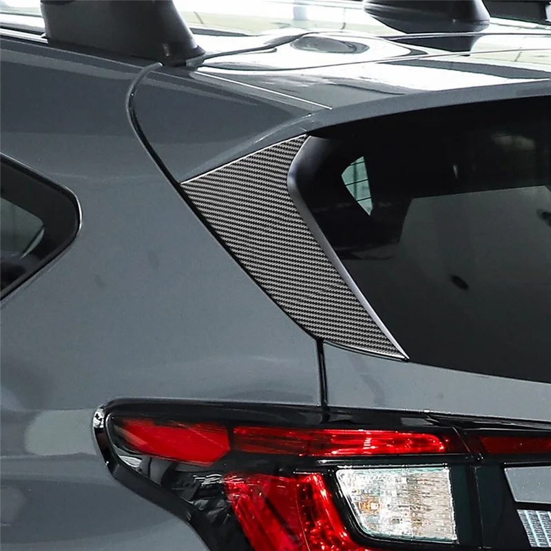 

WO-For Subaru Crosstrek 2024 2025 Carbon Fiber Car Rear Tailgate Triangle C-Pillar Tail Wing Trim Stickers Accessories