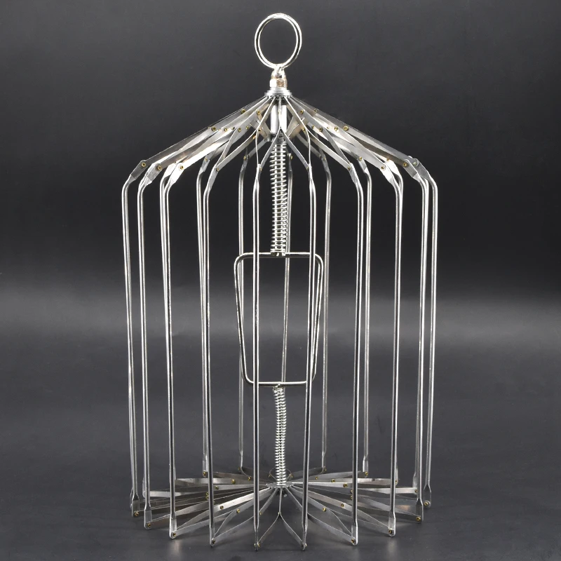 Silver Steel Appearing Bird Cage - Small Size (Dove Appearing Cage) Magic Tricks Magician Stage Illusions Props Gimmick Magia