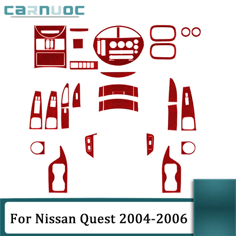 

Red Interior Parts Stickers Trim Strip For Nissan Quest 2004 2005 2006 Car Carbon Fiber Interior Decorative Accessories