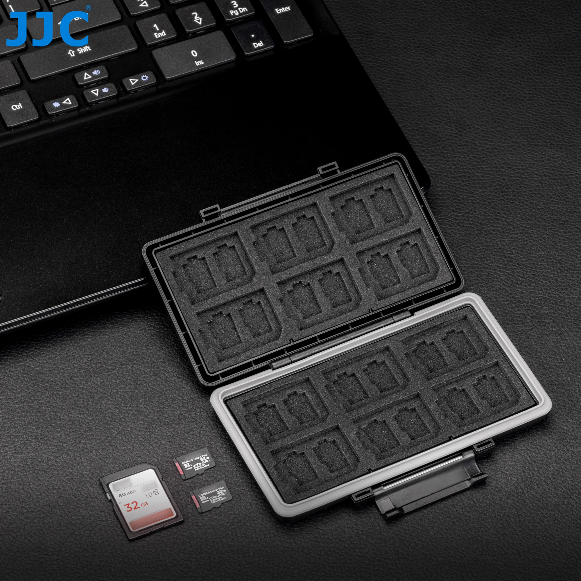 JJC 36 Slots Speicherkarte SD-Kartenetui Brieftaschenhalter für 24 TF Micro SD MSD TF + 12 SD SDXC SDHC Karten-Organizer Aufbewahrungsbox Keeper
