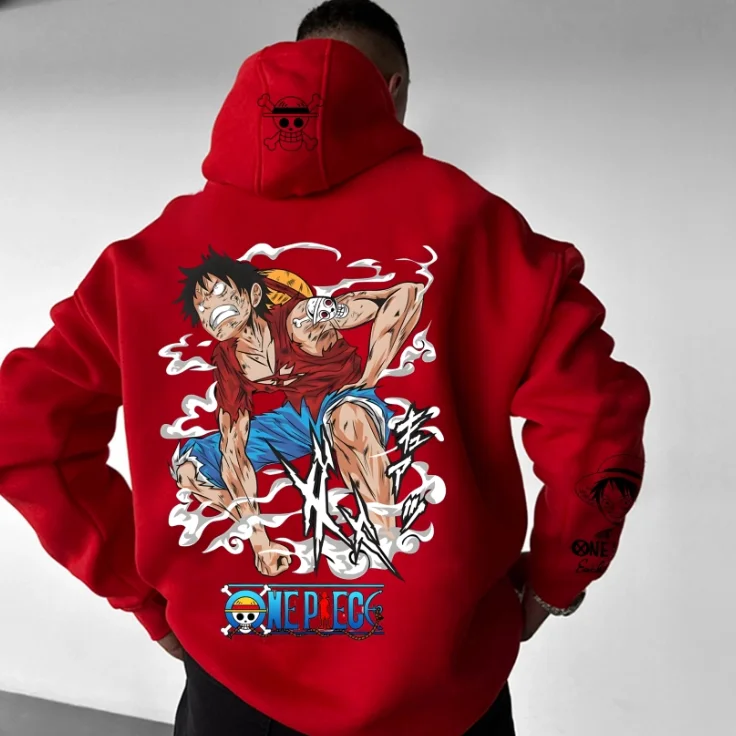

Official ONE PIECE Anime Character Print Hoodie Men's and Women's Y2K Style Loose Oversized Hoodie