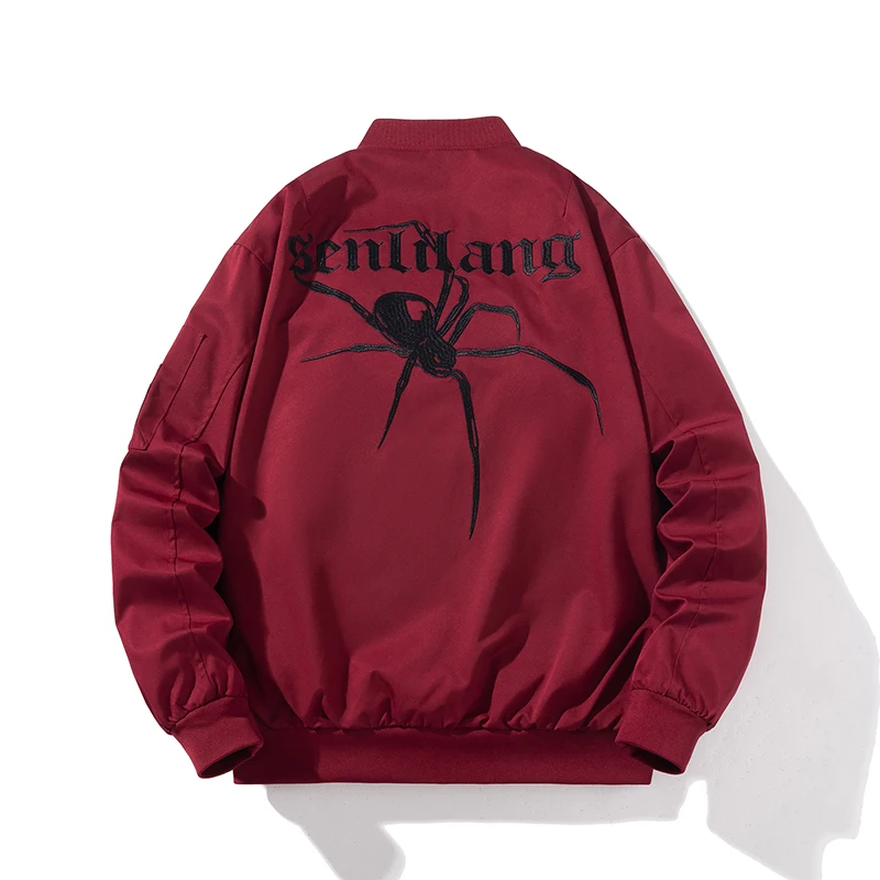 Chaqueta Bomber con letras bordadas para hombre y mujer, abrigo de diseñador con capucha, Parkas de araña, moda de invierno, 2023