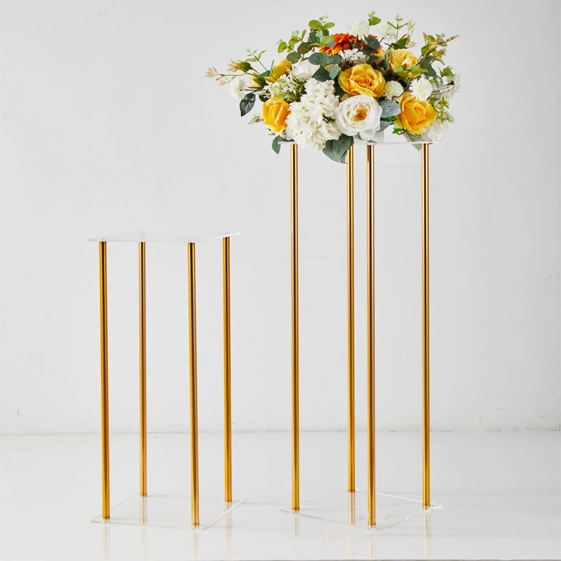 

10PCS Gold Flower Vase Floor Rack Column Stand Metal Road Lead Wedding Table Centerpiece Flower Rack Event Party Decor IM1050