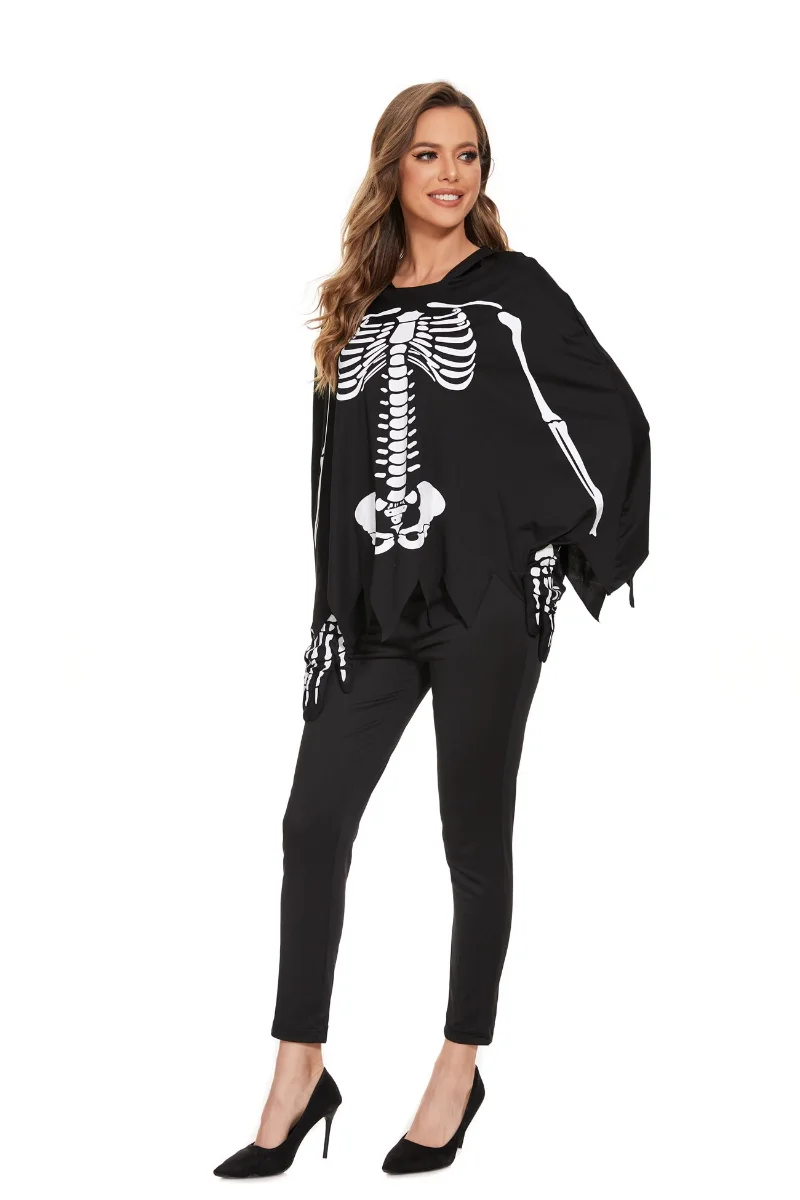 Gruseliges Zombie-Skelett-Vampir-Paar-Kostüm Halloween Bühnenkostüm Mexikanisches Tag-der-Toten-Totenkopf-Verkleidungs-Cosplay-Kleid – Detail 13
