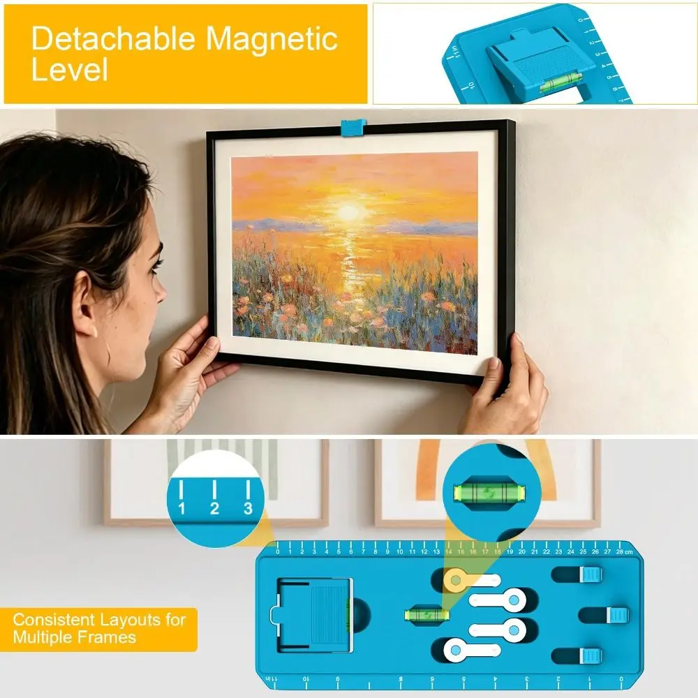 with Level Picture Hanging Kit Multi-Purpose Compact Wall Hanging Kit Quick Position Picture Hang Level Tool