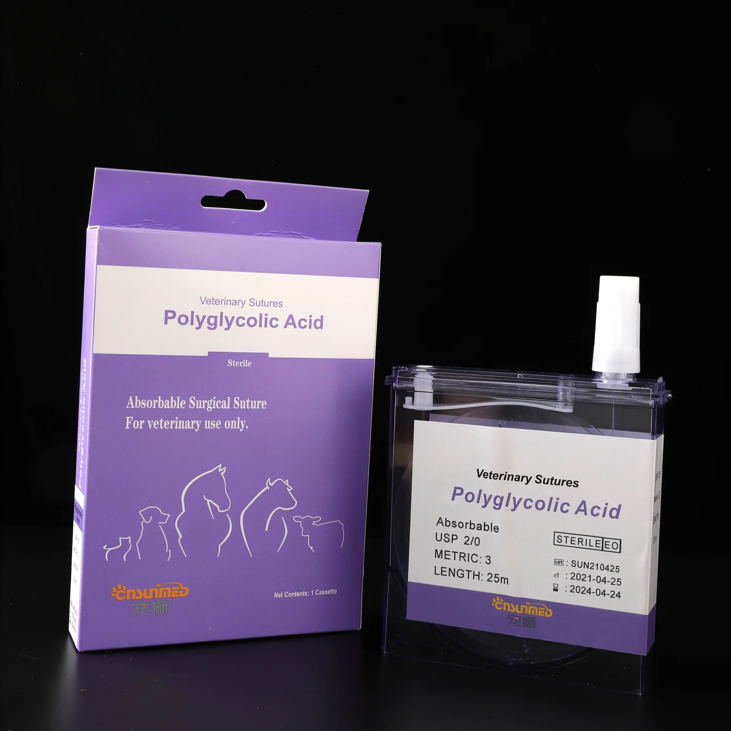 

Хирургический шов в ветеринарной упаковке PGA, 25 метров, впитывающийся, для домашних животных, специальный стерилизованный