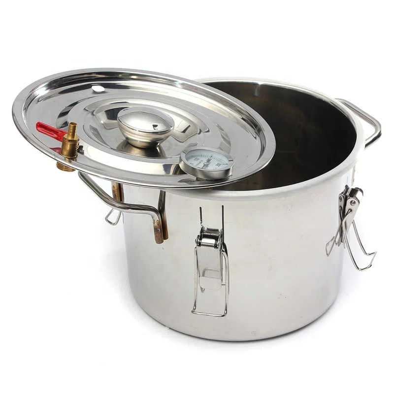 Essential Oil Brewing Kit 8L/10L/22L Distiller Alambic Moonlight Alcohol Static Stainless Steel Copper