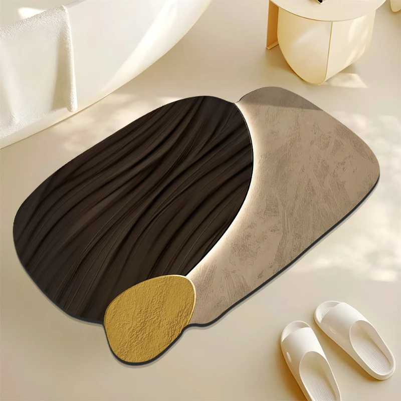 Bathroom Absorbent Floor Mat Toilet Door Dirt Resistant Carpet Bathroom Diatomaceous Earth Anti Slip Quick Drying Foot Mat