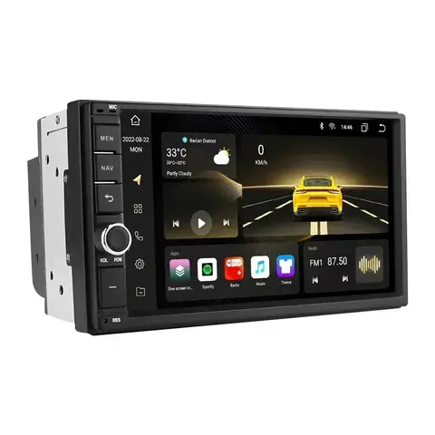 Hizpo 2din 7 인치 CarPlay 안드로이드 13 자동 범용 자동차 스테레오 블루투스 FM 라디오 닛산 도요타 폭스 바겐 Autoradio 8G 128G
