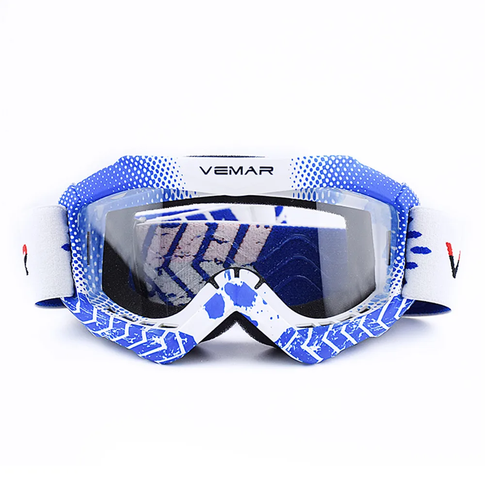 VEMAR Professional Children's Goggles Motocross Motorcycle Helmet Glasses Kid MTB MX DH Off-Road Bike Boy Girl Child Goggle Blue