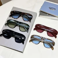 Nouvelles Lunettes de Soleil Ovales Dégradées Léopard Tendance pour Femme, Lunettes de Soleil Vintage Élégantes Dégradées pour Homme, Protection UV400 Extérieure, Verres Noirs 6