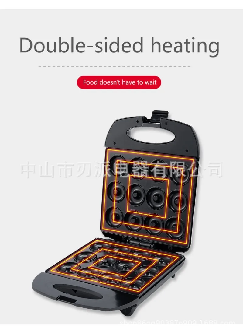 

110 В-220 В Многофункциональная большая машина для приготовления пончиков, бытовая машина для завтрака с 16 отверстиями, двухсторонняя машина для приготовления хлеба с подогревом